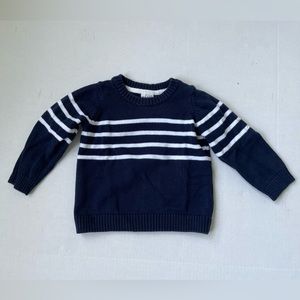 Janie and Jack Navy White Stripe Sweater 100% Cotton 12-18M Baby Boy Preppy Knit